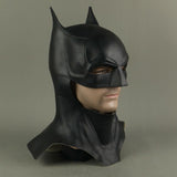 Full-Front-Right-Side-Angle-View-of-The-Batman-2021-Movie-Mask-Robert-Pattinson-Cosplay-Cowl-Costume-Prop-at-WickyDeez