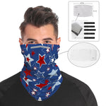 Colorful Stars Snood Face Mask Balaclava Scarf Cover | 2x - 50x Disposable Five Layer Filter Pads Available - WickyDeez