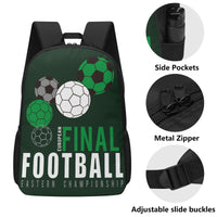 17 Inch School European Football Print Backpack