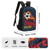 17 Inch School Super Soccer Print Backpack