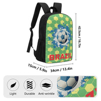 17 Inch School Soccer Ball Print Backpack