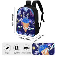 16 Inch Dual Compartment School Backpack | Ice-cream