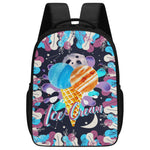 16 Inch Dual Compartment School Cute Ice-cream Print Backpack