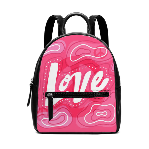 Cute Pink Love Print Backpack
