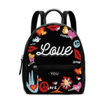 Cute Love L'Amour Print Backpack
