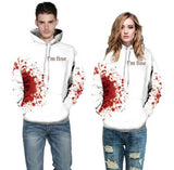 Humour Bloody 3D Print Hoodie Sweatshirt "I'm Fine" | Halloween Unisex Jumper Top