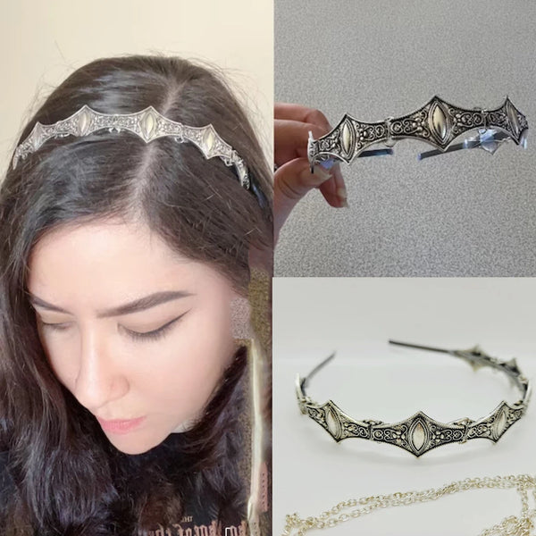 Princess Queen Cosplay Vintage Metal Crown Headband Headpiece Prop