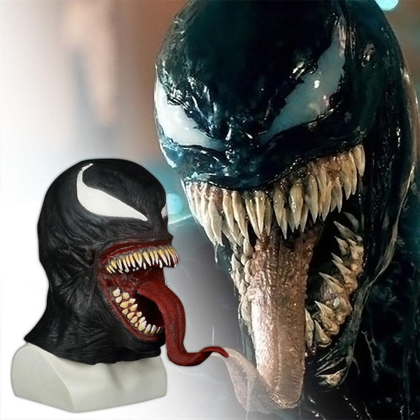 2018 The Venom Movie Mask Eddie Brock Spider-Man Venom Edward Brock Cosplay Mask-Marvel Comics Cosplay-WickyDeez