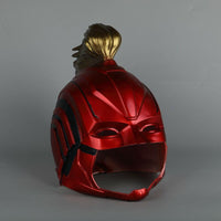 2019 Captain Marvel Movie Mask Full Head Costume Helmet in Red Gold Color-Marvel Comics Cosplay-WickyDeez