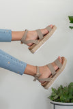 Espadrille Platform Sandals in Taupe | Adjustable Ankle Strap Platform Sole-WickyDeez | Trendsi-WickyDeez