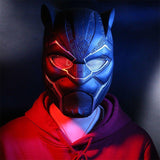 LED 2018 Black Panther Glowing Lights Mask T'Challa Cosplay Helmet Replica Prop Alt Version-Marvel Comics Cosplay-WickyDeez