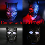 LED 2018 Black Panther Glowing Lights Mask T'Challa Cosplay Helmet Replica Prop Alt Version-Marvel Comics Cosplay-WickyDeez