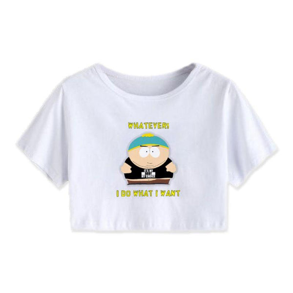 Eric-Cartman-'I-Do-What-I-Want'-Womens-Cropped-T-shirt-South-Park-'My-Body-My-Choice'-Midrift-Tee-Top-WickyDeez-1