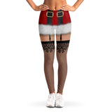 3D Naughty Santa Leggings All Over Print Extra Soft and Stretch-Leggings-WickyDeez
