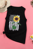 Back to listings Relaxed Fit Sunflower American Flag Tank Top 4th July Active-WickyDeez | Trendsi-WickyDeez