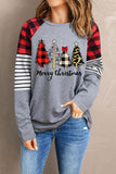 Long Sleeve MERRY CHRISTMAS Top | Graphic Round Neck T-Shirt