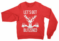 LET'S GET BLITZENED Christmas Sweater BEER Version for Men & Women-Women's Tops-WickyDeez