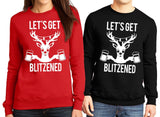 LET'S GET BLITZENED Christmas Sweater BEER Version for Men & Women-Women's Tops-WickyDeez