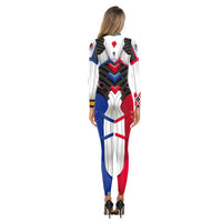 D.VA Harley Quinn 3D Print Bodysuit Long Sleeve Cosplay Costume Jumpsuit-Full-Back-of-Suit