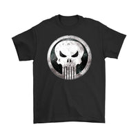 The Punisher Skull T Shirt Gildans Mens Grunge Black Tee-Marvel Comics Cosplay-WickyDeez