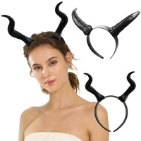 Black Queen Sheep Demon Witch Horn Headwear Cosplay Costume Hairband