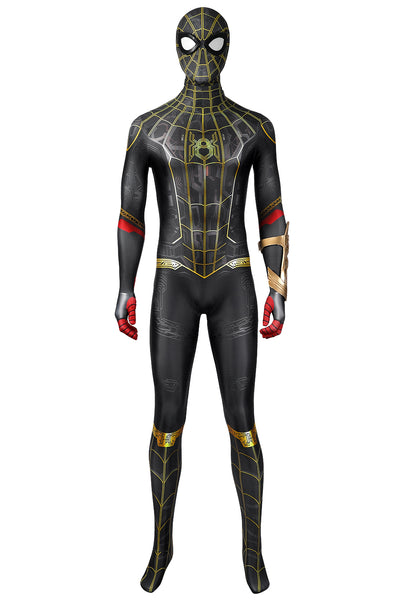 NEW Spider-Man No Way Home Cosplay Costume | Black Gold Jumpsuit