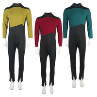 Star Trek Cosplay Costume The Next Generation Jumpsuit Uniform in Red Gold Blue Colors-WickyDeez-WickyDeez