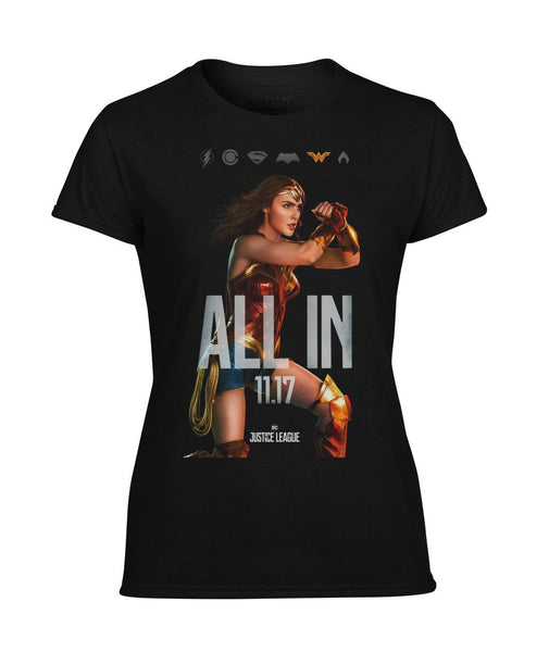 ALL IN Wonder Woman Justice League Premium Performance Womens T-Shirt-DC Comics Cosplay-WickyDeez
