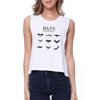 Bats Crop Tee Sleeveless Shirt Junior Tank Top Perfect for Halloween-Women - Apparel - Shirts - Sleeveless-WickyDeez