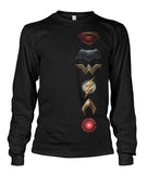 Justice League Movie Long Sleeve 100% Cotton Symbol Logo Shirt