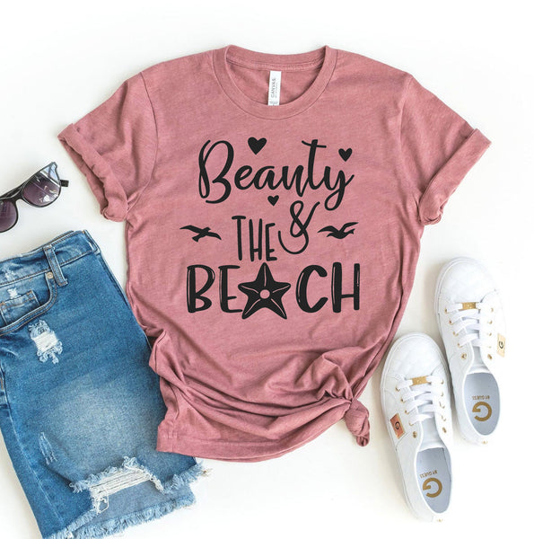 Beauty & the Beach T-Shirt | Bella Canvas Premium Quality Ring Spun Cotton Unisex Tee-WickyDeez | T-Shirt Crazed-WickyDeez