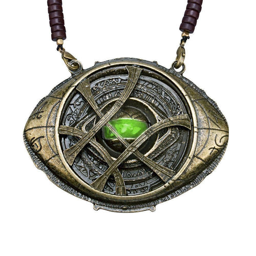dr strange ring necklace eye of agamotto glow in the dark pendant cosplay prop marvel comics cosplay wickydeez