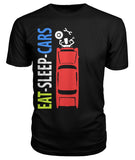 Eat Sleep Cars T-Shirt Mechanic T-shirt Premium Unisex Black Tee-Men's Tops-WickyDeez