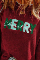 MERRY CHRISTMAS Exposed Seam Long Sleeve T-Shirt