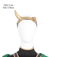 Loki & Sylvie Lady Loki Helmet Horns Mask | Cosplay Costume Accessories Superhero Head Wear - WickyDeez