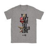 Justice League 2017 You Can't Save the World Alone - Gildan Womens T-Shirt (Movie Symbol Version)-DC Comics Cosplay-WickyDeez