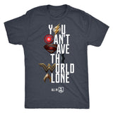 Justice League 2017 You Can't Save the World Alone - Mens Next Level Triblend T-Shirt (Movie Symbol Version)-DC Comics Cosplay-WickyDeez