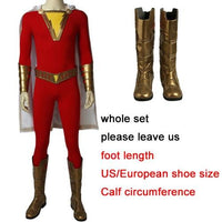 2019 Shazam Movie Custom Made Complete Shazam Cosplay Costume | With or Without Boots | or Cape Only - Free Shipping-DC Comics Cosplay-Whole set-S-Male-WickyDeez