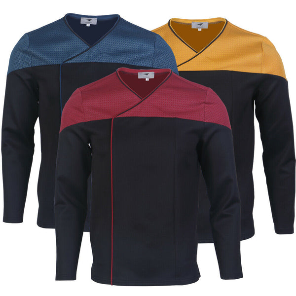 NEW Star Trek For Picard 2 Command Starfleet Cosplay Uniform Top | Red Blue Gold Costume Shirt-WickyDeez - MainKinez-WickyDeez
