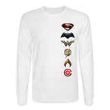 Justice League Movie Long Sleeve 100% Cotton Symbol Logo Shirt - Men's Long Sleeve T-Shirt - white