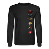 Justice League Movie Long Sleeve 100% Cotton Symbol Logo Shirt - Men's Long Sleeve T-Shirt - black