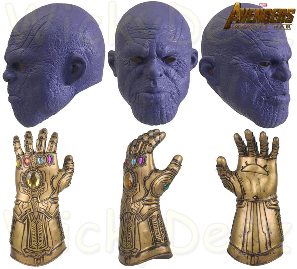 Thanos Infinity War Purple Face Mask Version & Infinity War Gauntlet Cosplay Props-Marvel Comics Cosplay-WickyDeez
