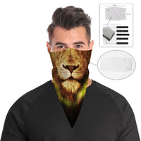 Lion Bandana Face Mask Cover | 2x - 50x Disposable Five Layer Filter Pads Available - WickyDeez