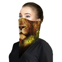 Lion Bandana Face Mask Cover | 2x - 50x Disposable Five Layer Filter Pads Available - WickyDeez