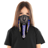 Children's Egyptian Pattern Bandana Face Mask Cover | 2x - 50x Disposable Five Layer Filter Pads Available - WickyDeez