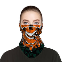 Smoking Skull Snood Face Mask Balaclava Scarf Cover | 2x - 50x Disposable Five Layer Filter Pads Available - WickyDeez