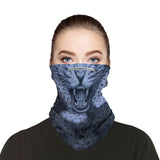Blue Leopard Snood Face Mask Balaclava Scarf Cover | 2x - 50x Disposable Five Layer Filter Pads Available - WickyDeez