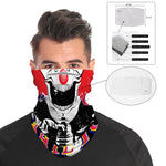 Red Nose Clown Snood Face Mask Balaclava Scarf Cover | 2x - 50x Disposable Five Layer Filter Pads Available - WickyDeez
