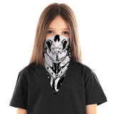 Children's Knight Skull Face Mask Scarf Cover | 2x - 50x Disposable Five Layer Filter Pads Available - WickyDeez