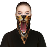 Roaring Leopard Bandana Face Mask Cover | 2x - 50x Disposable Five Layer Filter Pads Available - WickyDeez